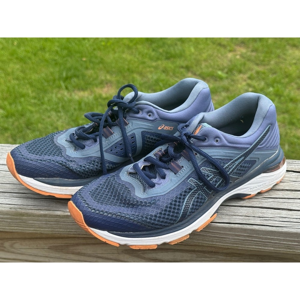 Asics GT-2000 6 Womens Running Shoes Blue Orange T855N Size 9.5